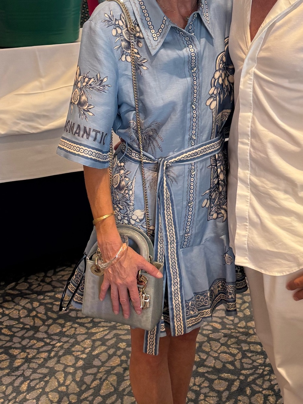Alemais Blue Romantica Tie-Waist Shirt Dress for Women